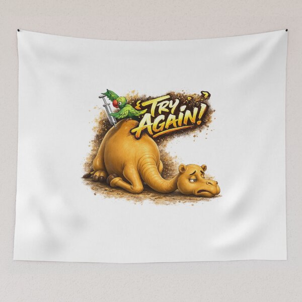 Item preview, Try Again - Motivational Camel And Parrot  designed and sold by Gowoo Lifestyle.