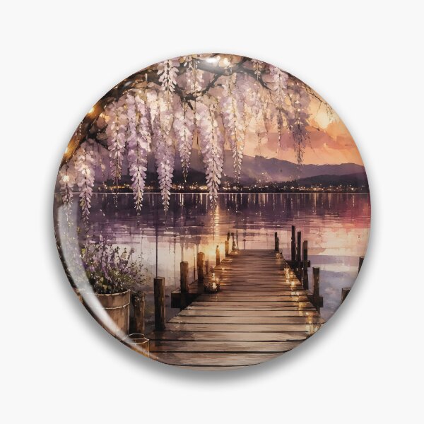 Item preview, Wisteria Pier with Fairy Lights designed and sold by sigmaartstudio.