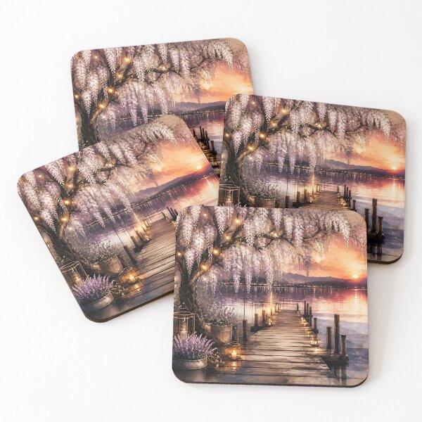 Item preview, Wisteria Pier with Fairy Lights designed and sold by sigmaartstudio.