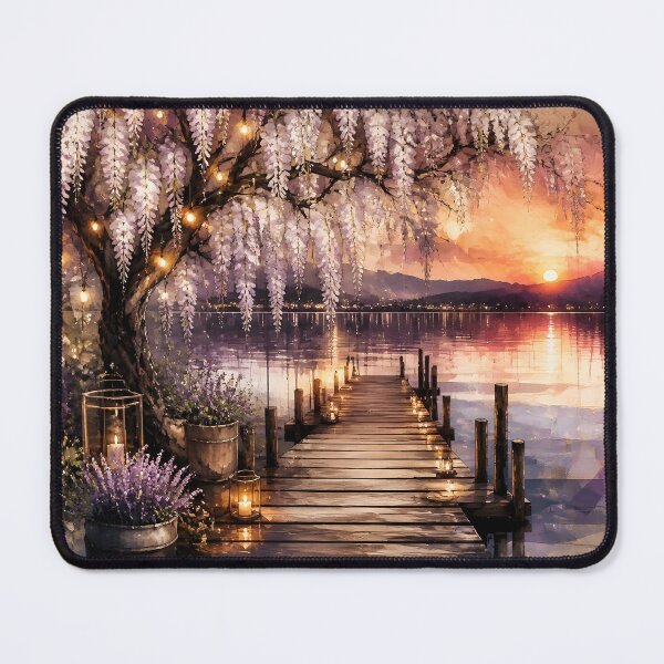 Item preview, Wisteria Pier with Fairy Lights designed and sold by sigmaartstudio.