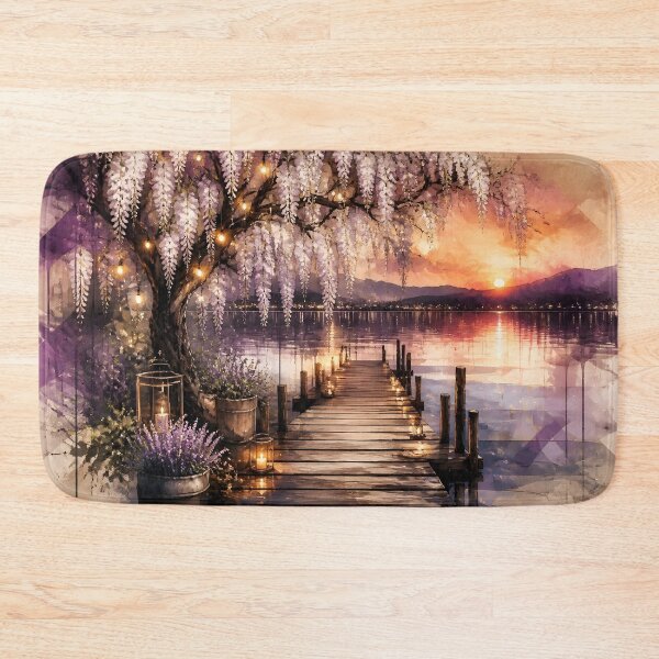Item preview, Wisteria Pier with Fairy Lights designed and sold by sigmaartstudio.