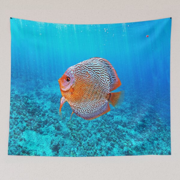 Item preview, DISCUS FISH - Snakeskin, orange/blue designed and sold by Danicus666.