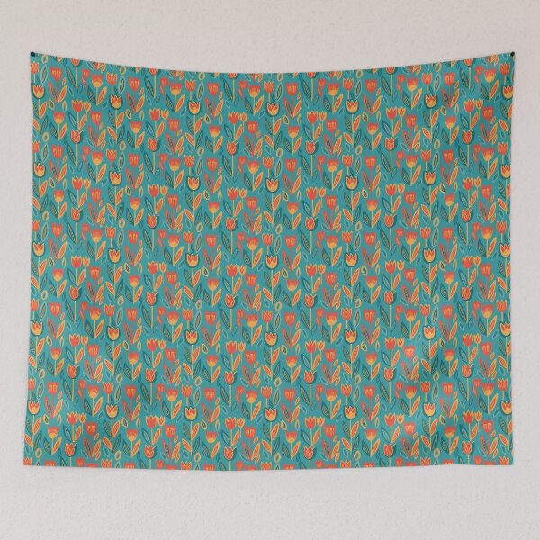 Item preview, Scandinavian Folk Botanical Tulip Pattern designed and sold by VelloomStore.