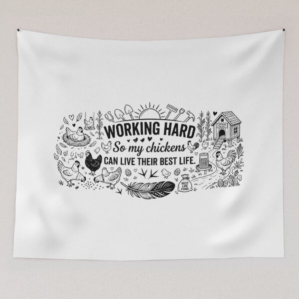 Item preview, Funny Chicken Owner Gift - Working Hard So My Chickens Can Live Their Best Life designed and sold by MarJul.