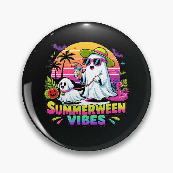 Item preview, Summerween Vibes Ghost Dog Beach Party Spooky Cute Halloween designed and sold by tamdevo1.