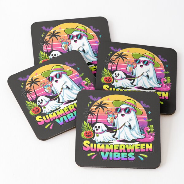 Item preview, Summerween Vibes Ghost Dog Beach Party Spooky Cute Halloween designed and sold by tamdevo1.