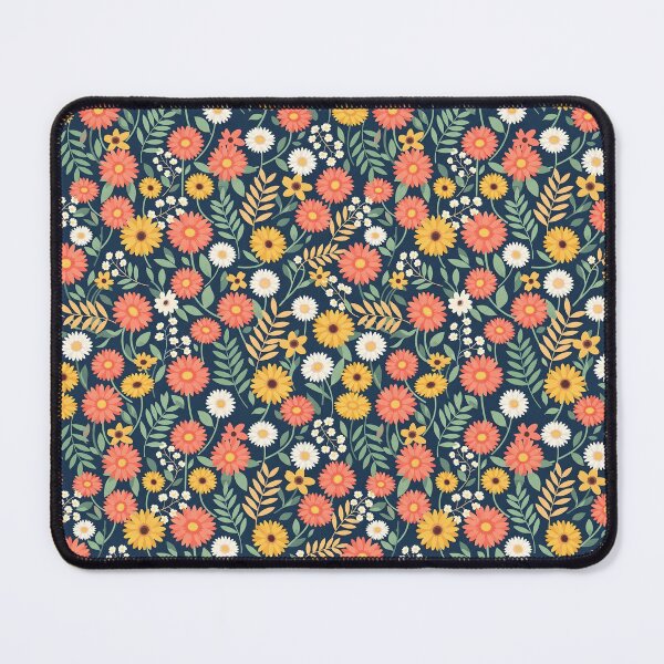 Item preview, Playful Navy Gerbera Daisy Floral Pattern designed and sold by VelloomStore.