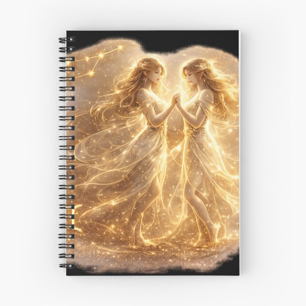Item preview, Zodiac Gemini Gold Galaxy Fantasy Art Birthday Gift designed and sold by KI-Kunstwerk.