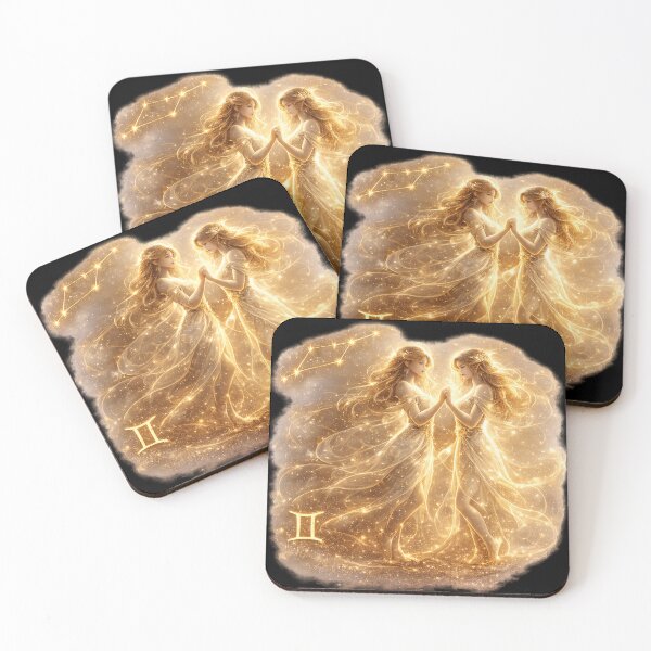 Item preview, Zodiac Gemini Gold Galaxy Fantasy Art Birthday Gift designed and sold by KI-Kunstwerk.