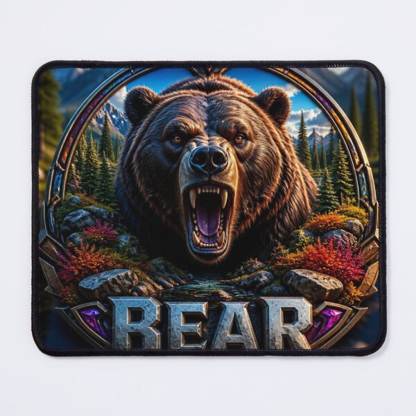 Item preview, Grizzly Bear Wilderness Mountains Esports Crest Logo designed and sold by AgnesB77.