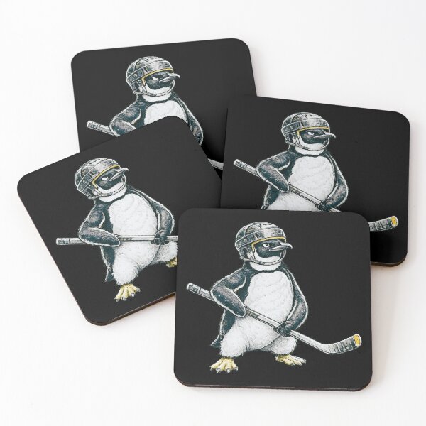 Item preview, Penguin Hockey Player Vintage Cartoon Sports Fan T-Shirt | Cute Ice Hockey Animal Graphic Gift designed and sold by Teetreasure2.
