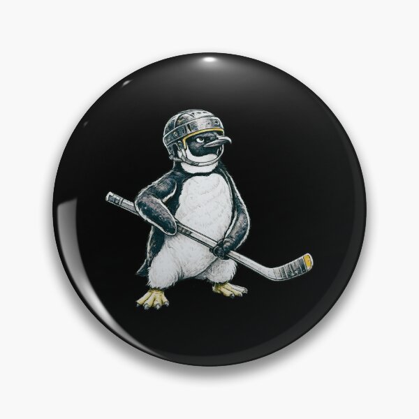 Item preview, Penguin Hockey Player Vintage Cartoon Sports Fan T-Shirt | Cute Ice Hockey Animal Graphic Gift designed and sold by Teetreasure2.