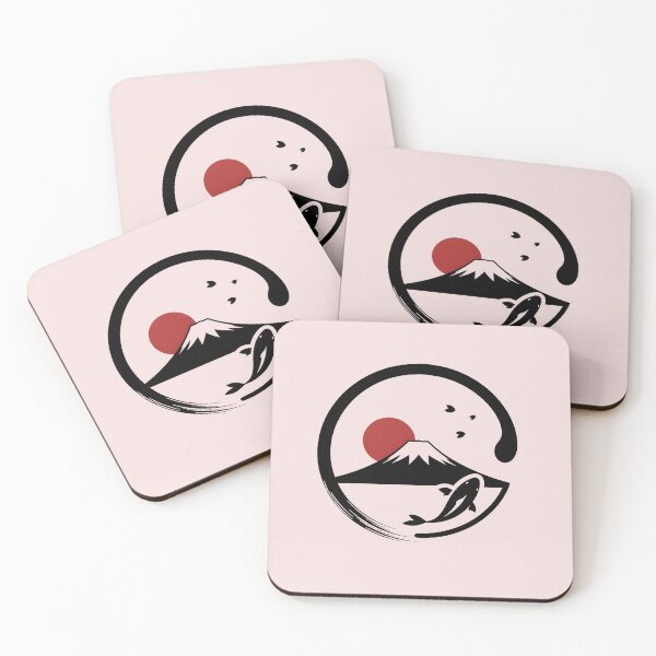 Item preview, Japanese Mt Fuji Koi Minimalist Circle Design designed and sold by Idrojibz.