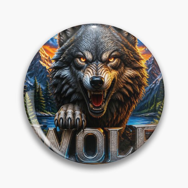 Item preview, Wolf Natures Call Mountain Wilderness Esports Badge designed and sold by AgnesB77.