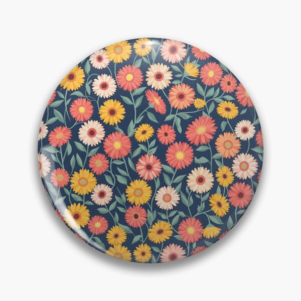 Item preview, Chic Pastel Navy Gerbera Floral Pattern designed and sold by VelloomStore.