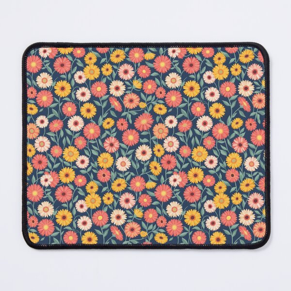 Item preview, Chic Pastel Navy Gerbera Floral Pattern designed and sold by VelloomStore.