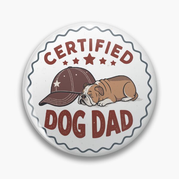 Item preview, Vintage Certified Dog Dad Emblem with Sleeping Bulldog and Classic Baseball Cap designed and sold by Ahmed-khafagy.
