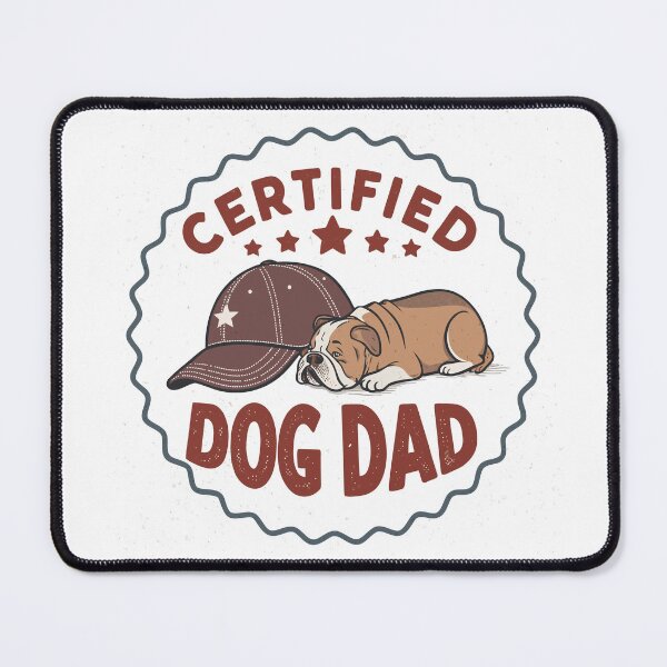 Item preview, Vintage Certified Dog Dad Emblem with Sleeping Bulldog and Classic Baseball Cap designed and sold by Ahmed-khafagy.