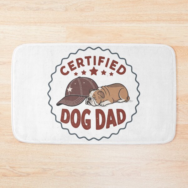 Item preview, Vintage Certified Dog Dad Emblem with Sleeping Bulldog and Classic Baseball Cap designed and sold by Ahmed-khafagy.