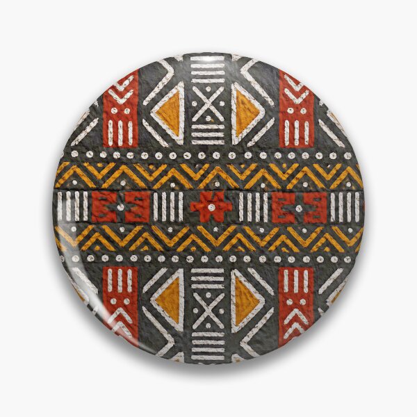 Item preview, Malian Mud Cloth Geometric Pattern - Terracotta & Ochre designed and sold by JacquiTaylorArt.