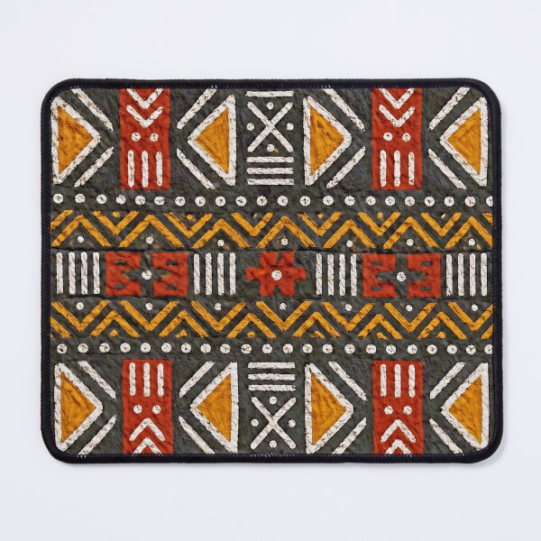 Item preview, Malian Mud Cloth Geometric Pattern - Terracotta & Ochre designed and sold by JacquiTaylorArt.
