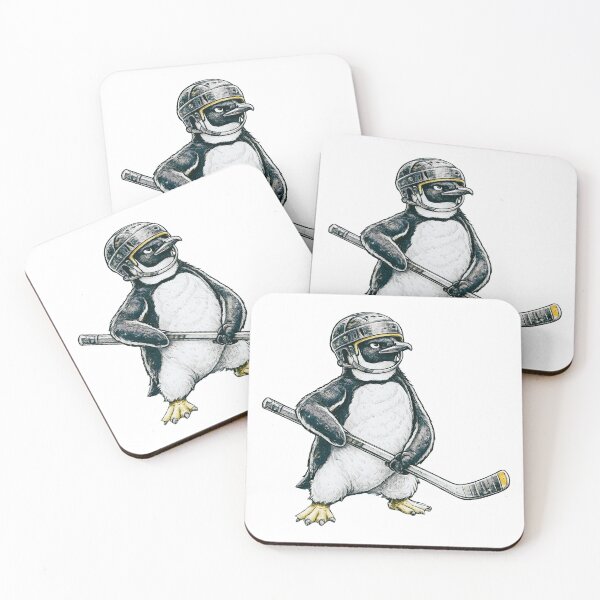 Item preview, Penguin Hockey Player Vintage Cartoon Sports Fan T-Shirt | Cute Ice Hockey Animal Graphic Gift designed and sold by Teetreasure2.