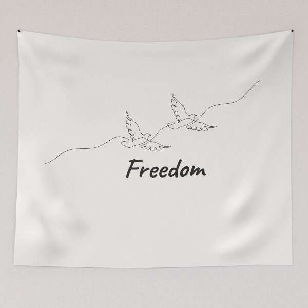 Item preview, Minimalist Freedom Birds Continuous Line Art Design designed and sold by ShaderShirts.