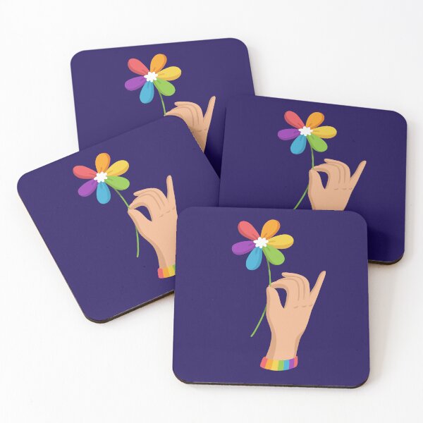 Item preview, Hand Holding Rainbow Flower Minimalist Art designed and sold by SolutionsArt.