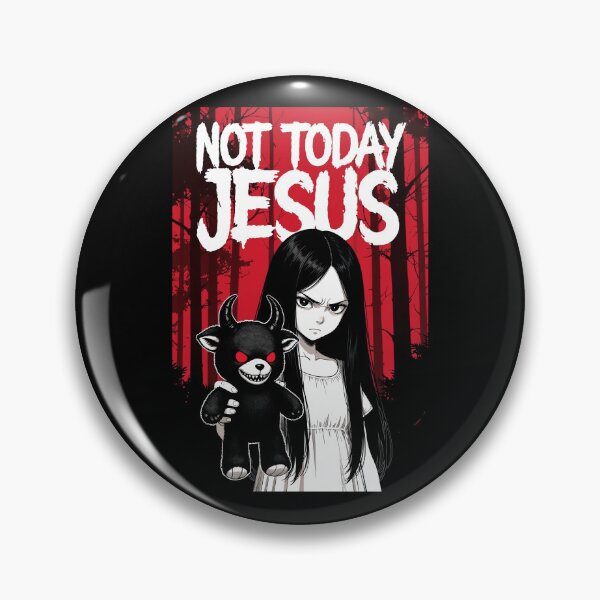 Item preview, Creepy Long Hair Girl Not Today Jesus Horror Poster designed and sold by DeimosArtIntl.