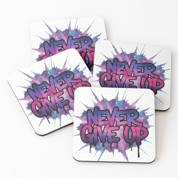 Item preview, Never Give Up Graffiti Galaxy Motivational Art designed and sold by Core design hub .