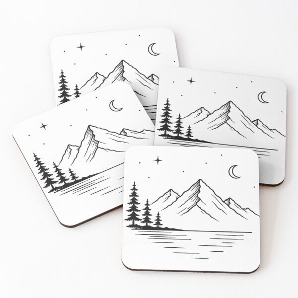 Item preview, Vintage Mountain Lake Night Sky Adventure Nature Landscape designed and sold by NBT-NOVA.