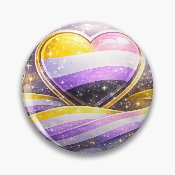 Item preview, Non-Binary Pride Heart Galaxy T-Shirt designed and sold by COOLJJ.