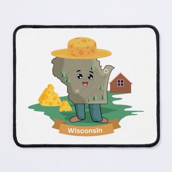 Item preview, Wisconsin Cheesehead Mascot Cute Cheese State Cartoon designed and sold by Travel.Art.