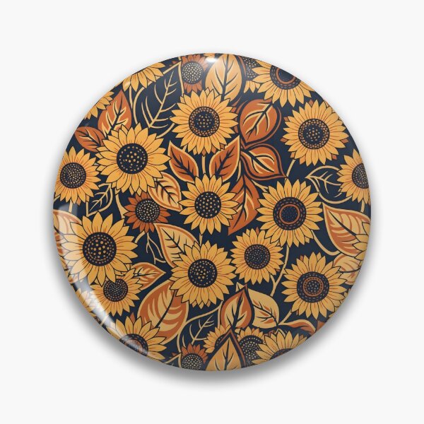 Item preview, Midnight Sunflower Whimsical Botanical Pattern designed and sold by VelloomStore.