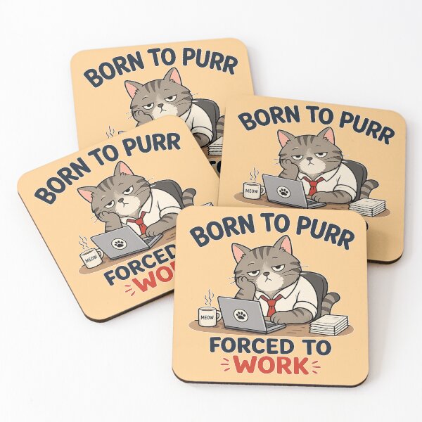 Item preview, Born to purr, forced to work cat antisocial designed and sold by vecart34.