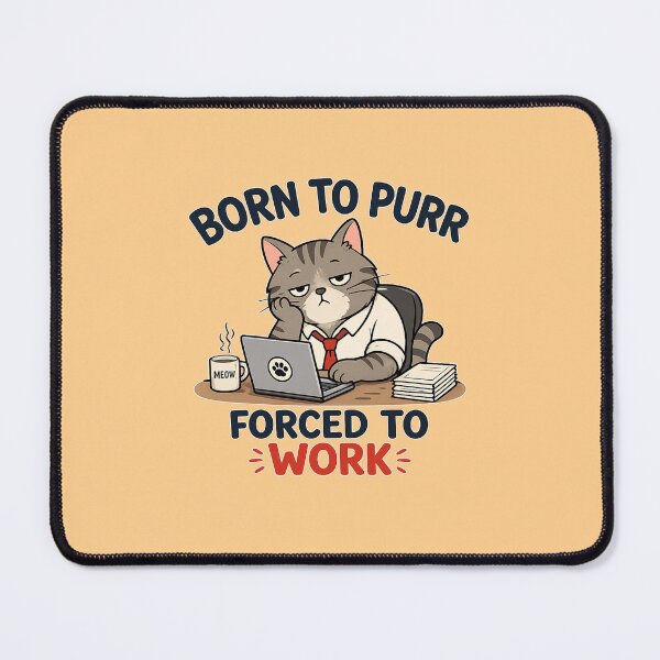 Item preview, Born to purr, forced to work cat antisocial designed and sold by vecart34.