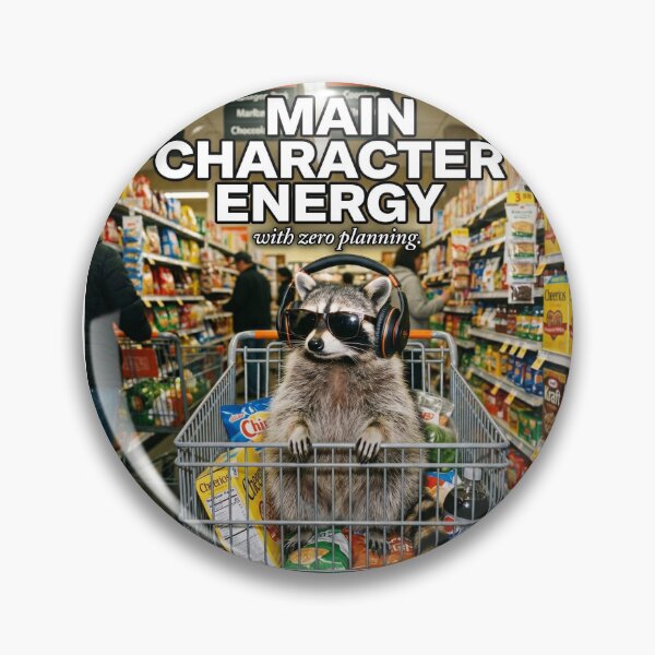 Item preview, Main Character Energy Raccoon | Funny Shopping Cart Meme T-Shirt designed and sold by DmaarGroup.