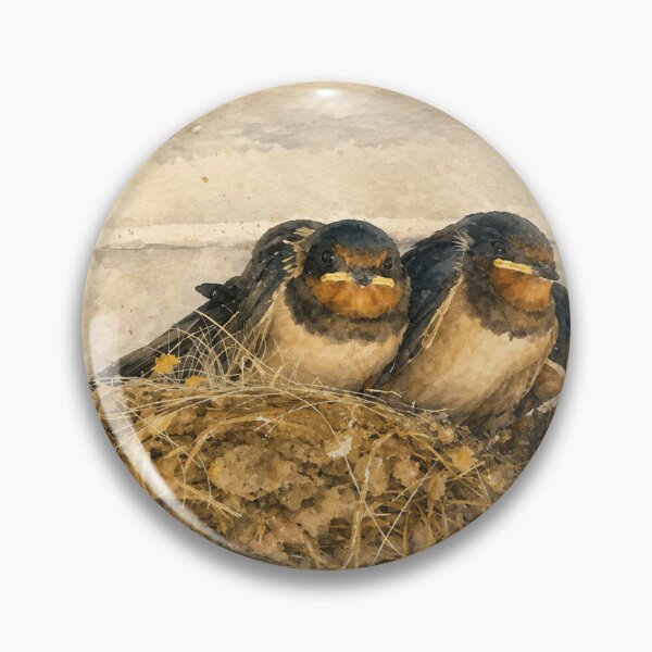 Item preview, Baby Swallows in Raposeira Watercolour | Algarve Series | Portugal Wildlife Art designed and sold by Openbluec.