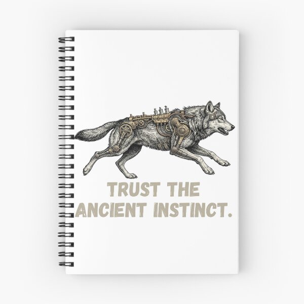 Item preview, Steampunk Mechanical Wolf Trust The Ancient Instinct Clockwork Cyber designed and sold by CulturalCurios.