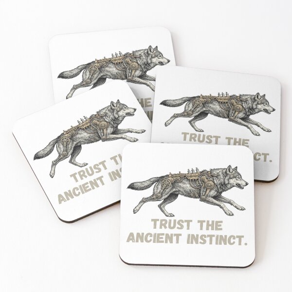 Item preview, Steampunk Mechanical Wolf Trust The Ancient Instinct Clockwork Cyber designed and sold by CulturalCurios.