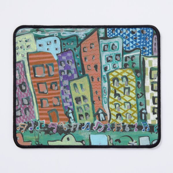 Item preview, City Rhythm - Whimsical Multimedia Urban Abstract designed and sold by ShonaCallumArt.