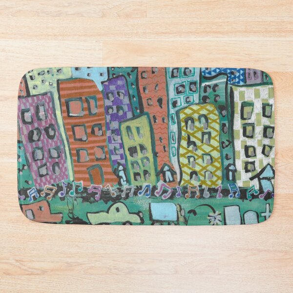 Item preview, City Rhythm - Whimsical Multimedia Urban Abstract  designed and sold by ShonaCallumArt.