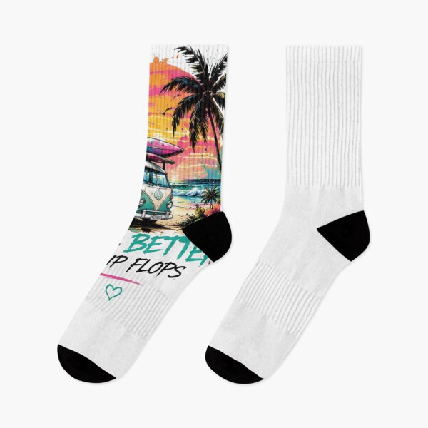 Item preview, Life Is Better In Flip Flops Retro Beach Van designed and sold by novaduman.