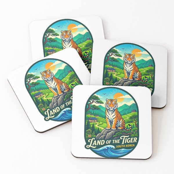 Item preview, Land of the Tiger South Korea Travel Poster | Korean Tiger Nature Art designed and sold by Dikshant Goyal.