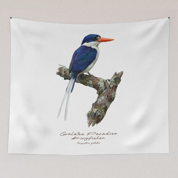 Item preview, Galatea Paradise Kingfisher on Rustic Branch designed and sold by Takeda-art.