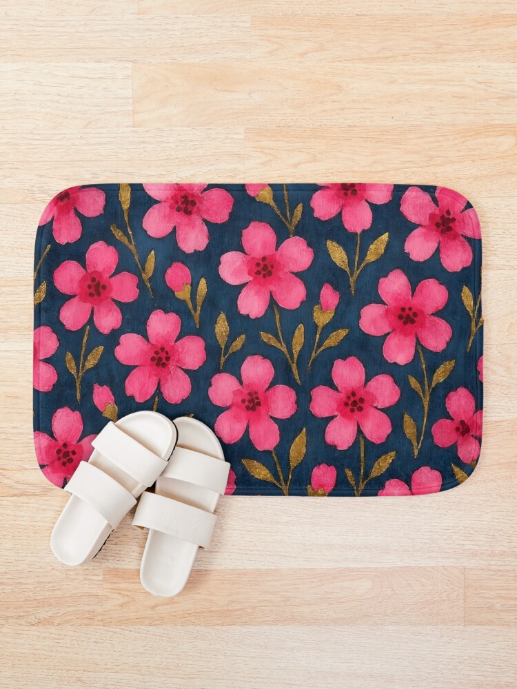 Thumbnail 1 of 6, Bath Mat, Mini Flowers designed and sold by GraphicsClub.