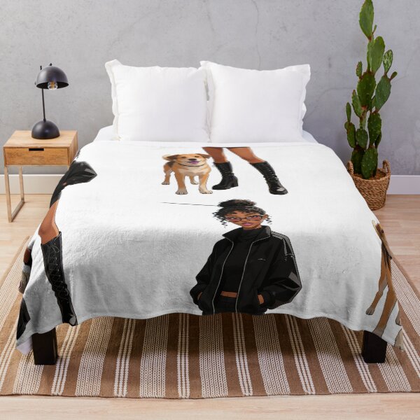 Item preview, Black Fashion Girl With Golden Retriever Dog designed and sold by MallysEmpire.