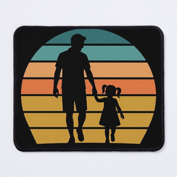 Item preview, Retro Sunset Father and Daughter Silhouette designed and sold by TeNovaStudio.