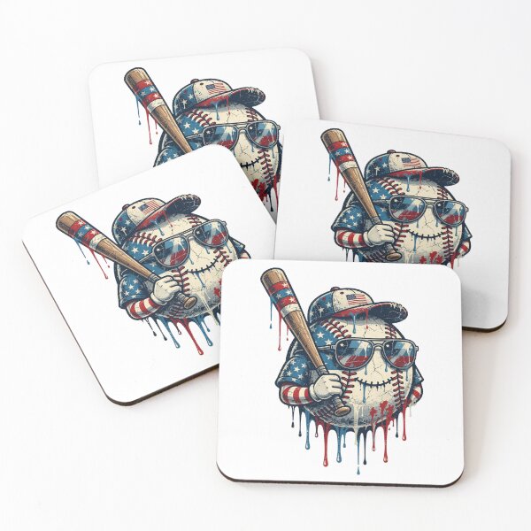 Item preview, Vintage Distressed Patriotic Baseball with American Flag designed and sold by CF_VintageDesign.