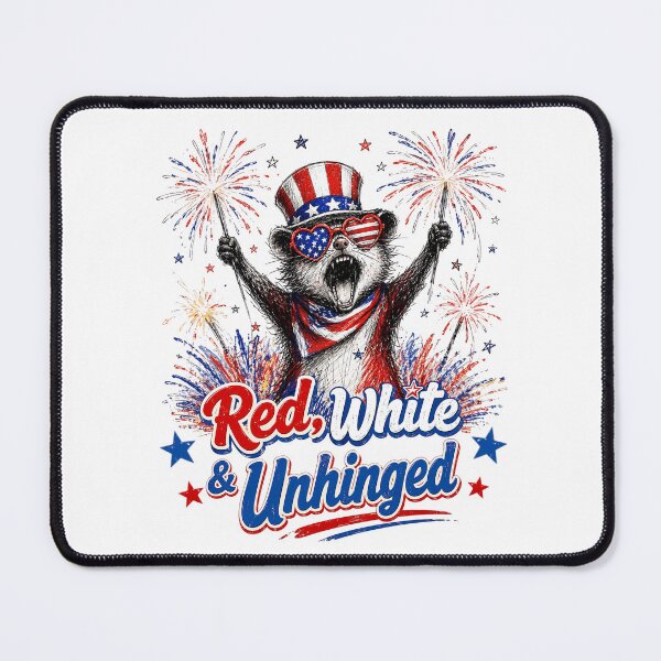 Item preview, RED, WHITE & UNHINGED 4th of July Raccoon designed and sold by BlightedArt.